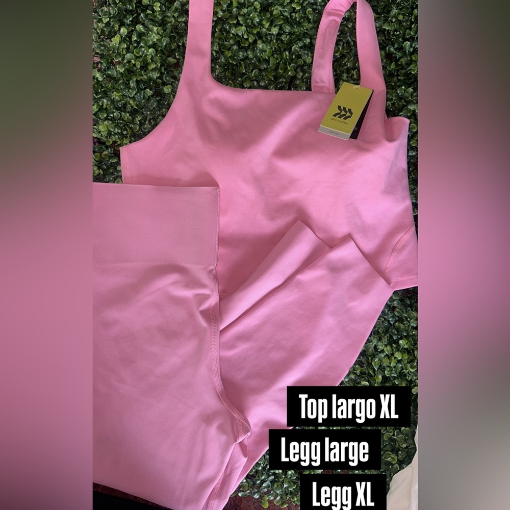 all in motion Pink Women's Leggings and Crop Tank Set